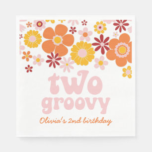 Serviette En Papier Deux serviettes de 2ème anniversaire Super Retro F