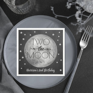 Serviette En Papier Deux serviettes de la lune 2e anniversaire