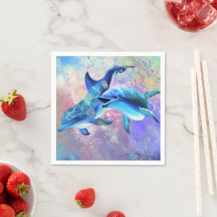 Serviette En Papier Deux serviettes Dolphin