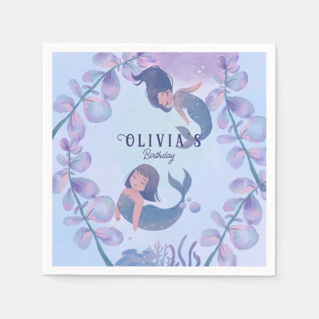 Serviette En Papier Deux sirènes dansantes (Devant)