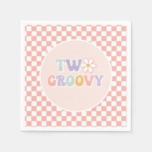 Serviette En Papier Deux Super Pink Daisy Checker