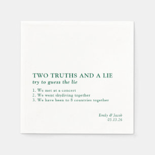 Serviette En Papier Deux vérités et un mensonge minimaliste Fun Fact M