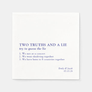Serviette En Papier Deux vérités et un mensonge minimaliste Fun Fact M