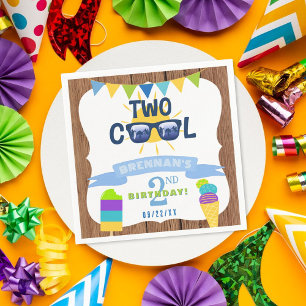 Serviette En Papier Deux Vibes d'été Cool 2e fête d'anniversaire