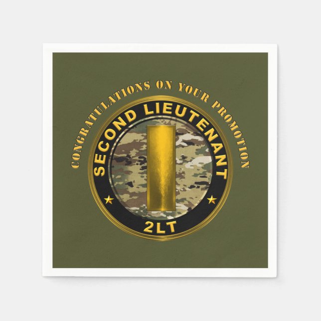 Serviette En Papier Deuxième lieutenant 2LT Promotion (Devant)