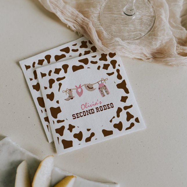 Serviette En Papier Deuxième Rodéo Western Cowboy 2e anniversaire (Créateur téléchargé)