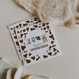 Serviette En Papier DeuxièmeRodéo Cow-boy occidental 2e Anniversaire