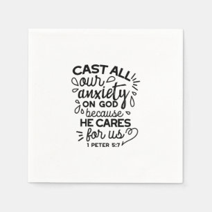 Serviette En Papier Déversez toute votre anxiété – 1 Pierre 5:7 Verset