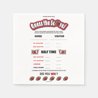 Serviette En Papier Devinez le Score Football Cocktail Napkins