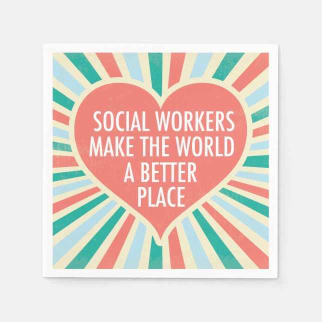 Serviette En Papier Devis du bureau du travail social inspiré (Devant)