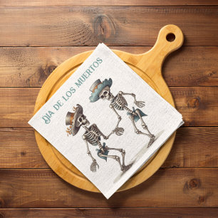 Serviette En Papier Dia de los Muertos dansant squelettes, personnalis