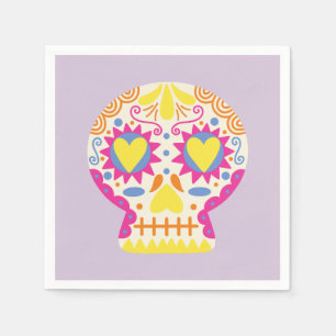 Serviette En Papier Dia de los Muertos Party Décor Papier pourpre Napk