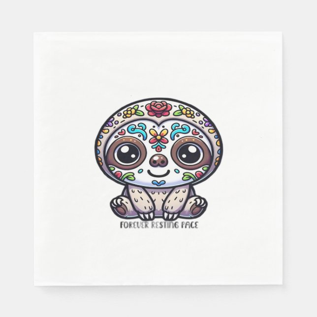 Serviette En Papier Dia De Los Muertos Sloth T-Shirt Actif (Devant)