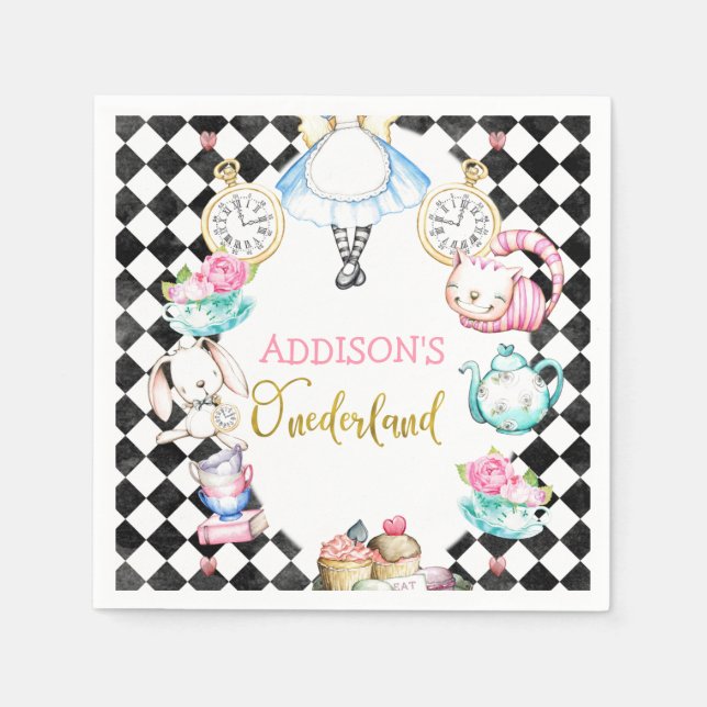 Serviette En Papier Diamant noir Alice dans la région de l'Amérique 1e (Devant)