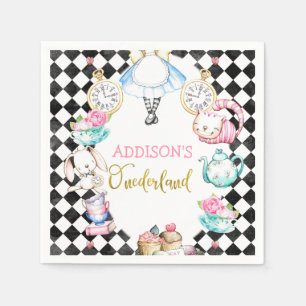 Serviette En Papier Diamant noir Alice dans la région onederland 1er 