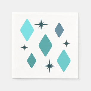 Serviette En Papier Diamants moyens minimaux Turquoise