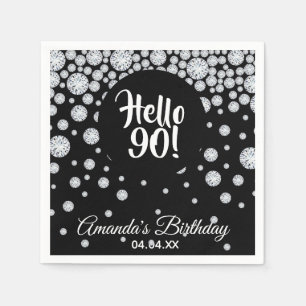 Serviette En Papier Diamants noirs 90e anniversaire