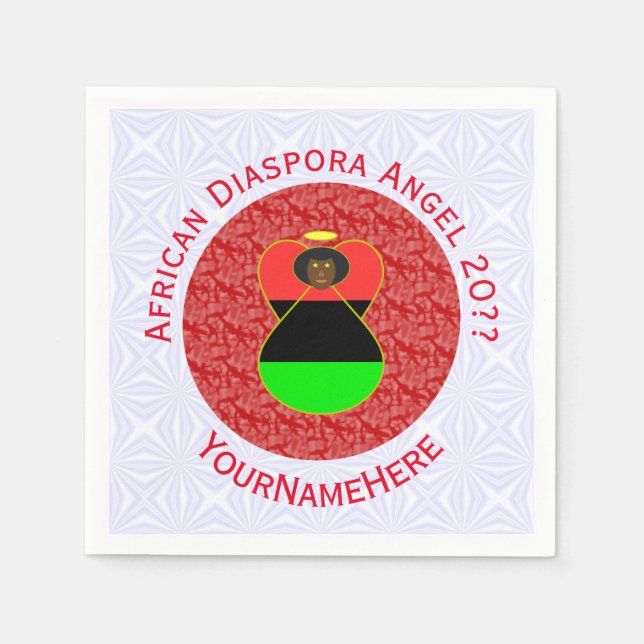 Serviette En Papier Diaspora Africaine Drapeau Angel Rouge Personnalis (Devant)
