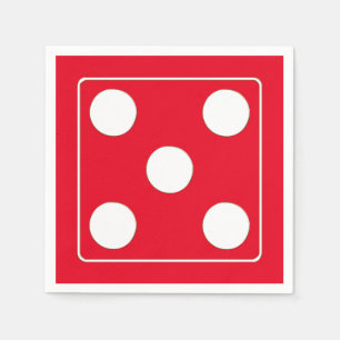 Serviette En Papier DICE numéros de pips blanc 5 + votre backgr.