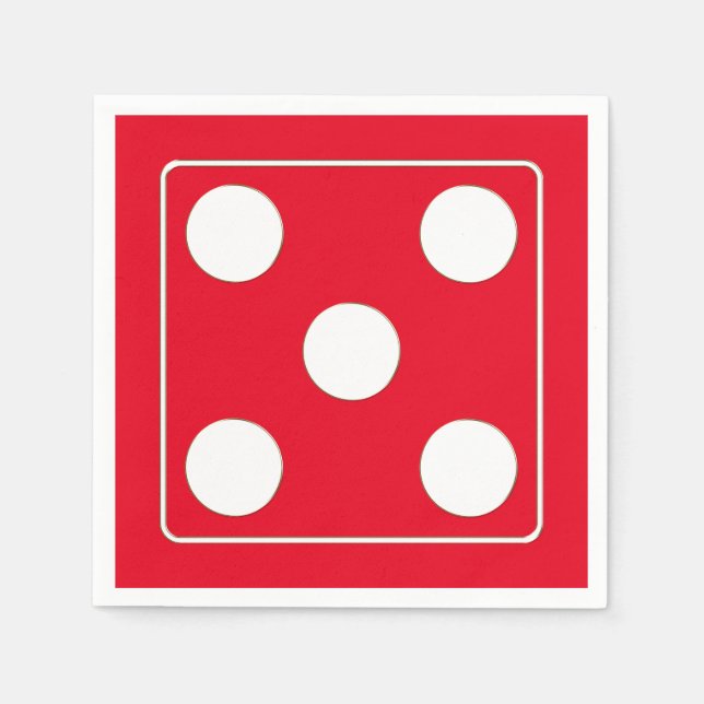 Serviette En Papier DICE numéros de pips blanc 5 + votre backgr. (Devant)