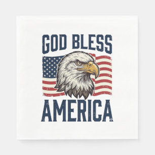 Serviette En Papier Dieu bénisse l'Amérique Aigle Patriotique Vector D