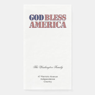 Serviette En Papier Dieu bénisse l'Amérique Étoiles et rayures patriot