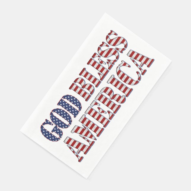 Serviette En Papier Dieu bénisse l'Amérique Étoiles et rayures patriot (Coin)