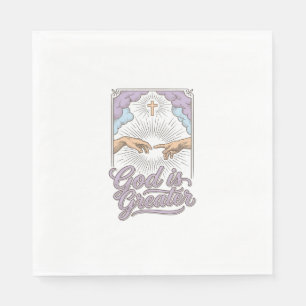 Serviette En Papier Dieu Est Plus Grand Chemise À Gravure Vintage Chré