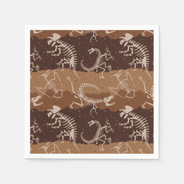 Serviette En Papier Dig Dino Dig (Devant)