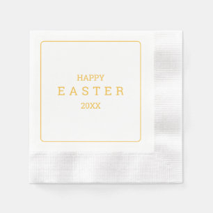 Serviette En Papier Dimanche de Pâques Brunch Moderne Jaune Élégant Fl
