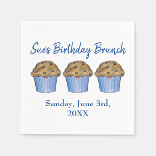 Serviette En Papier Dimanche Petit-déjeuner Brunch Party Blueberry Muf