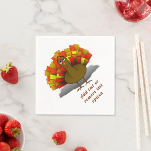 Serviette En Papier Dinde inquiète de Thanksgiving