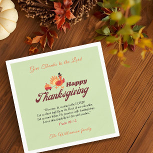 Serviette En Papier Dinde mignonne de Thanksgiving Chantons au Seign