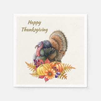 Serviette En Papier Dindes Citrouilles Nappe en Papier de Thanksgiving