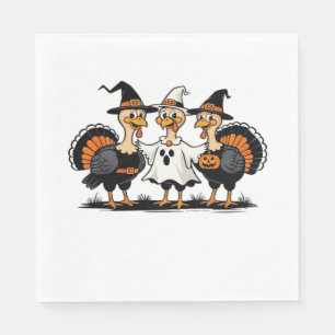 Serviette En Papier Dindon Halloween Boo, Dinde de Thanksgiving, Dindo