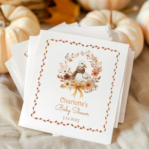 Serviette En Papier Dindon rustique d'automne Baby shower Merci