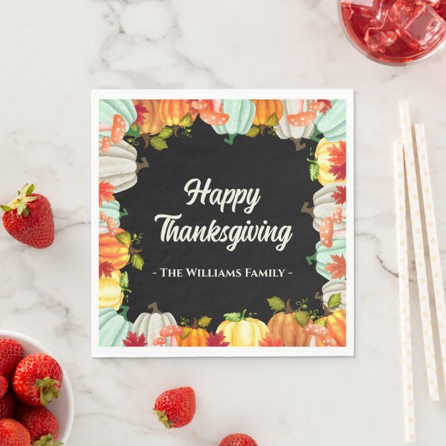 Serviette En Papier Dîner d'action de grâces Citrouilles amusants (En situation)