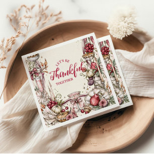 Serviette En Papier Dîner de Friendsgiving entre amis romantiques et c