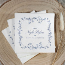Dîner de répétition bleu marine floral vintage fra