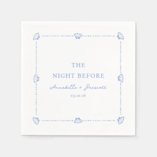 Serviette En Papier Dîner de répétition chic bleu personnalisé sur le