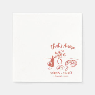 Serviette En Papier Dîner De Répétition Du Vin De Pizza Dessin À La Ma
