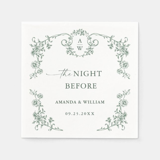 Serviette En Papier Dîner de répétition Floral Ornate de Victoria (Devant)