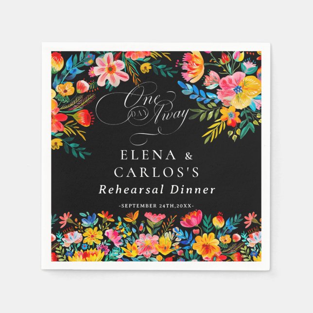Serviette En Papier Dîner de répétition florale Fiesta (Devant)