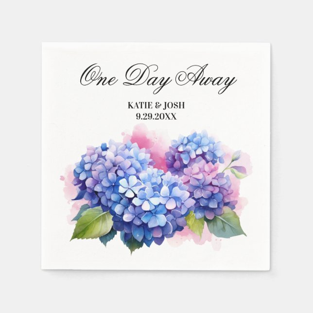 Serviette En Papier Dîner de répétition Hydrangea Aquarelle (Devant)