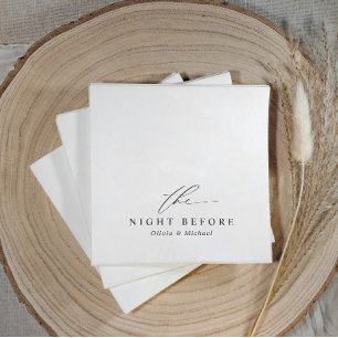 Serviette En Papier Dîner de Répétition La Nuit Avant Noir & Blanc