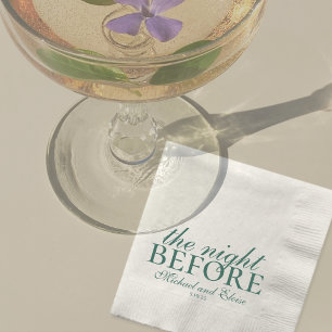 Serviette En Papier Dîner de répétition la veille d'un mariage vert sa
