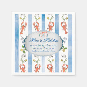 Serviette En Papier Dîner de répétition Mariage Love & Lobster Coquett