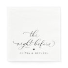 Dîner de répétition serviettes la nuit avant le Ma