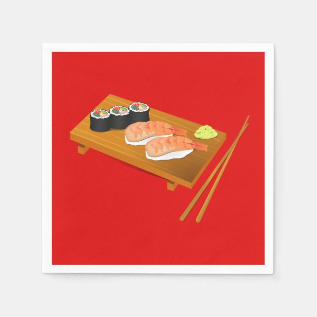 Serviette En Papier Dîner de sushi japonais (Devant)