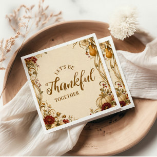 Serviette En Papier Dîner de Thanksgiving Art Nouveau élégant